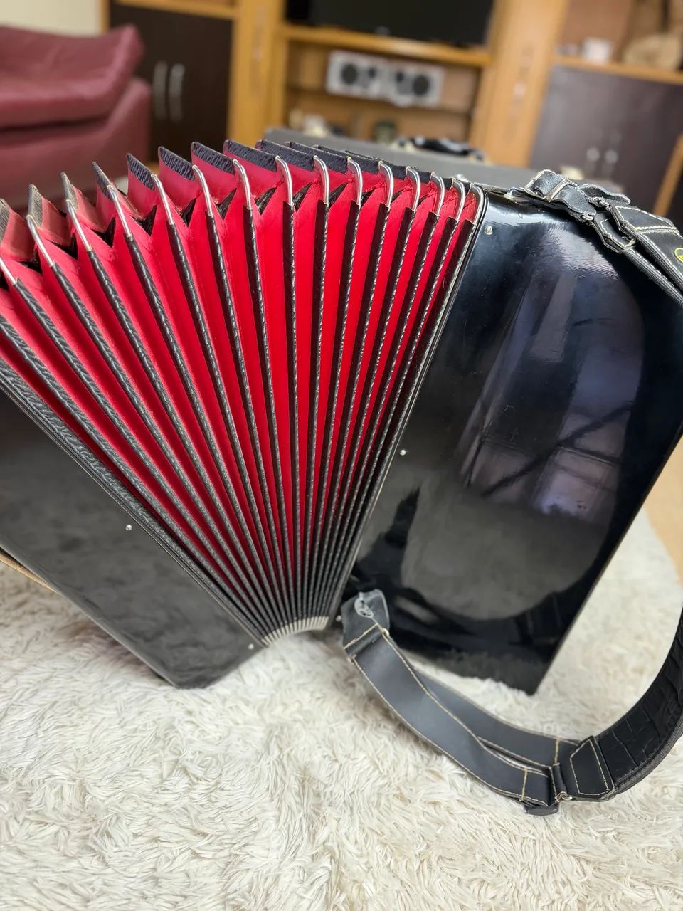 Acordeon/Sanfona Todeschini Super 5 80 Baixos Anos 60 Toda
