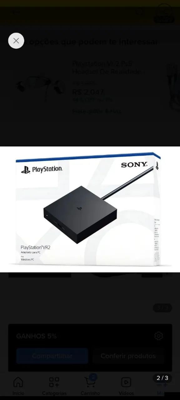 adaptador playstation vr2 para pc