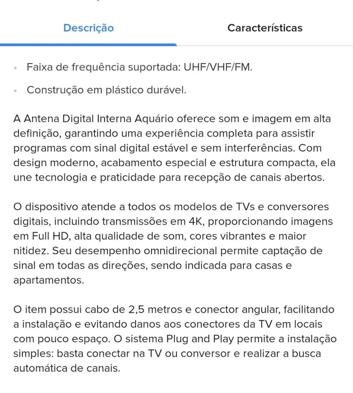 Antena Digital Interna Com 2,5m Aquário - Foto 2