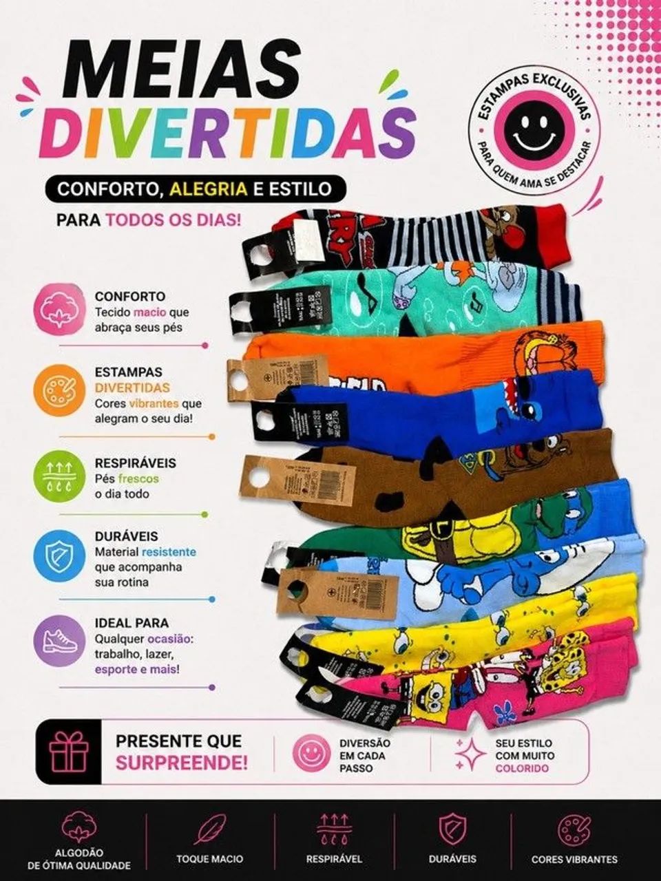 Meias divertidas 