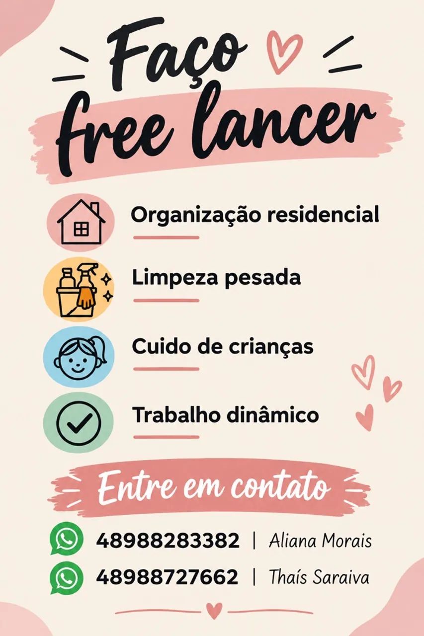 Faço free lancer 