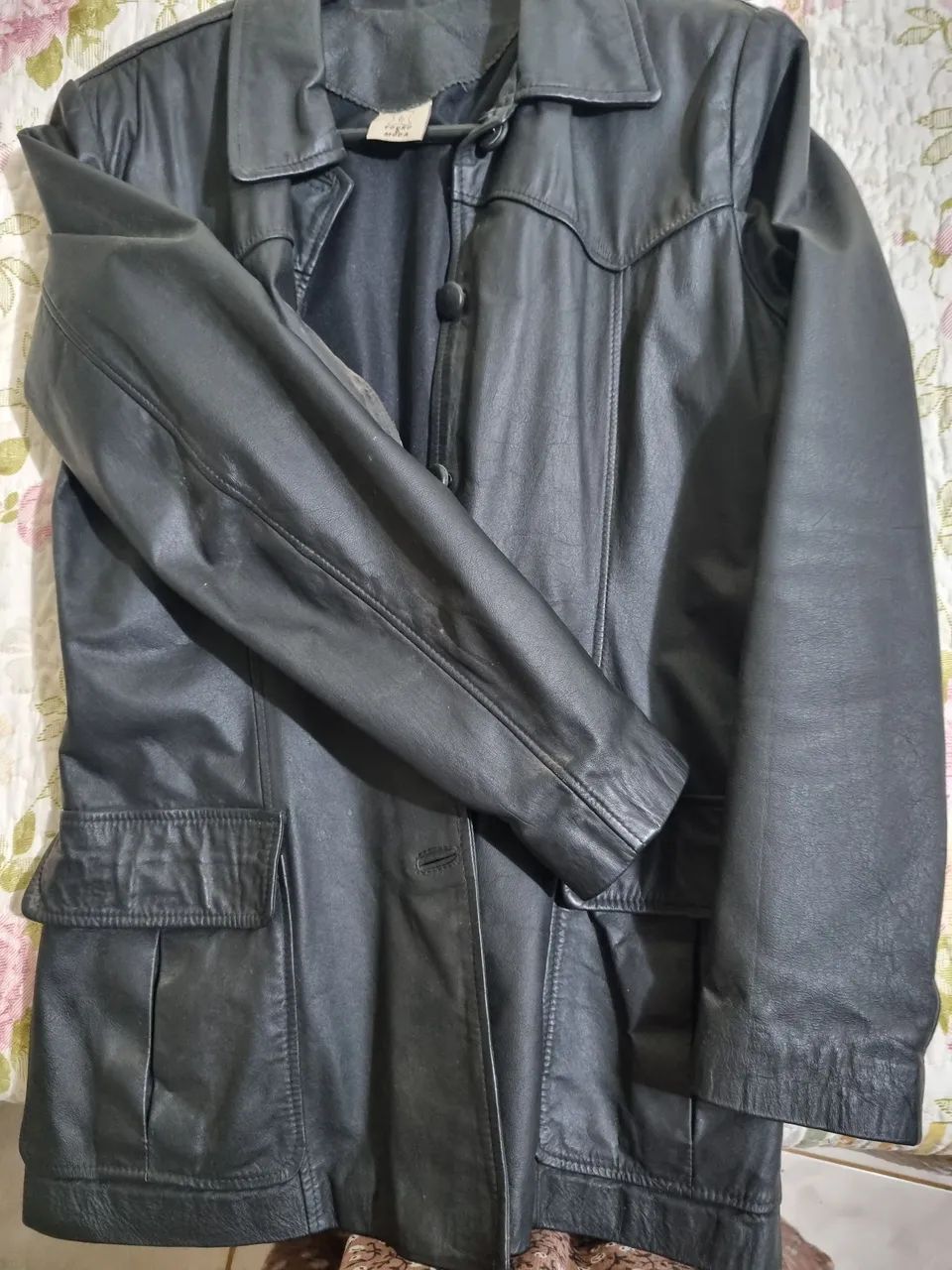 Casaco em couro feminino preto - Foto 2