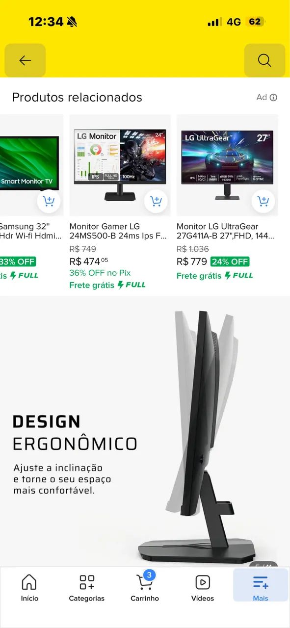 Vendo Monitor gamer 24 polegadas - Foto 4
