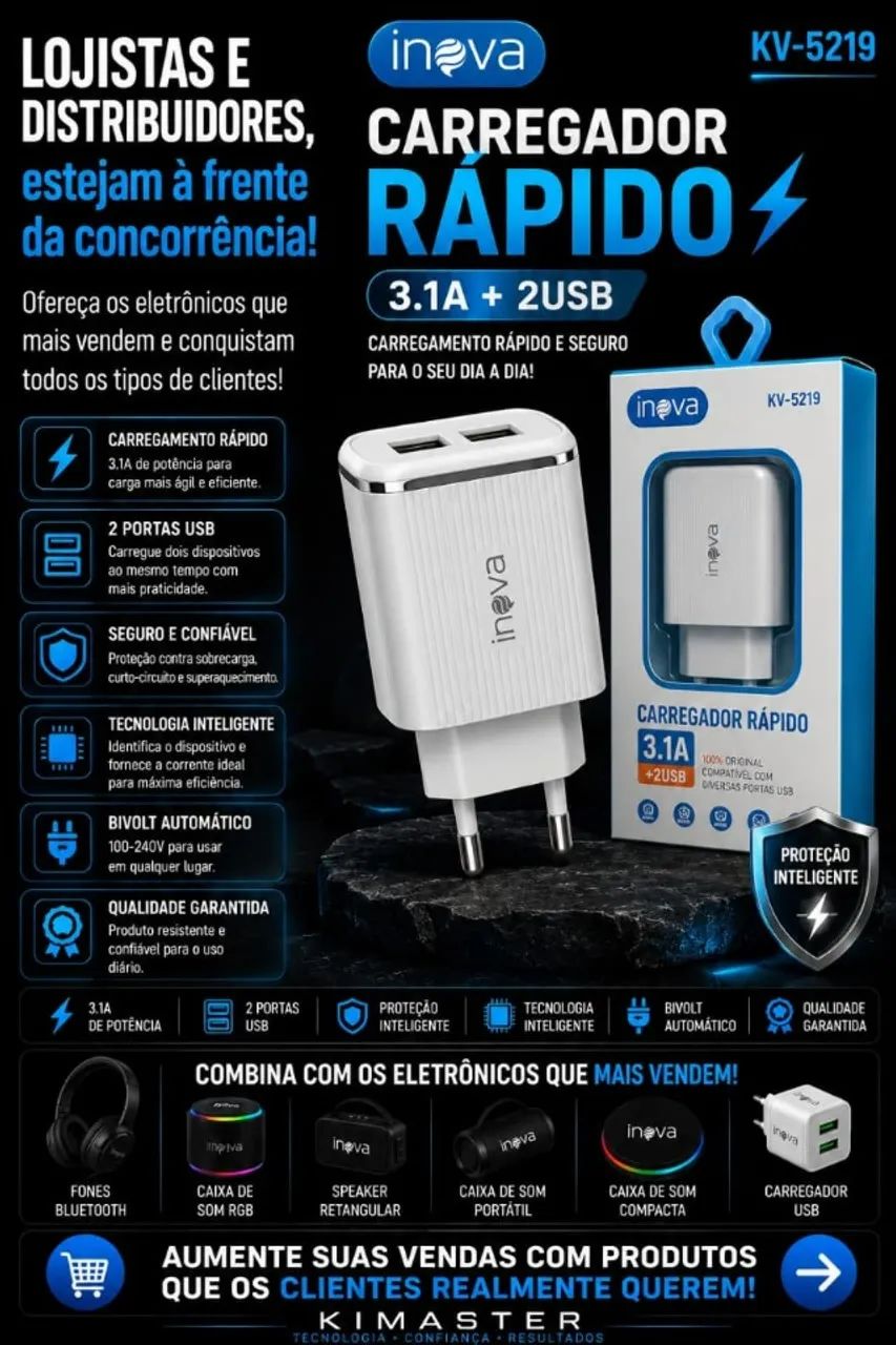 CARREGADOR RÁPIDO KV-5219