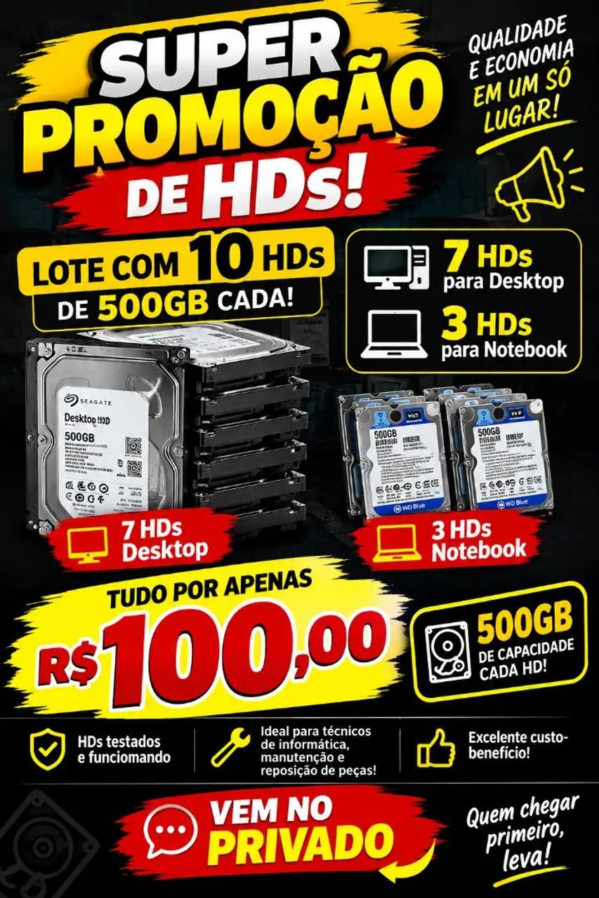 HD's pra Desktop e notebooks 