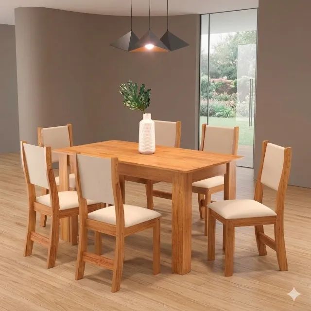 Mesa de jantar noronha com 6 cadeiras 