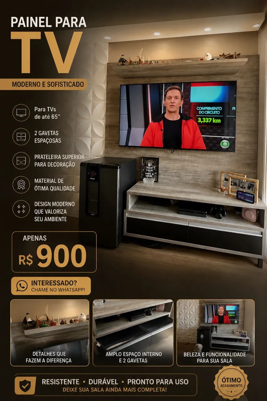 Painel  TV 180x185 - Foto 3
