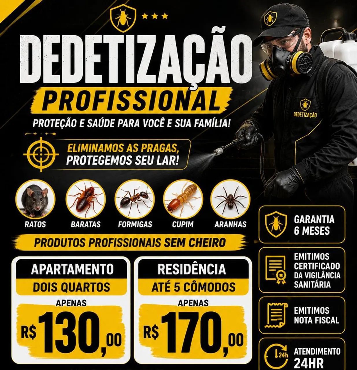 Dedetização promoção residência e apartamento