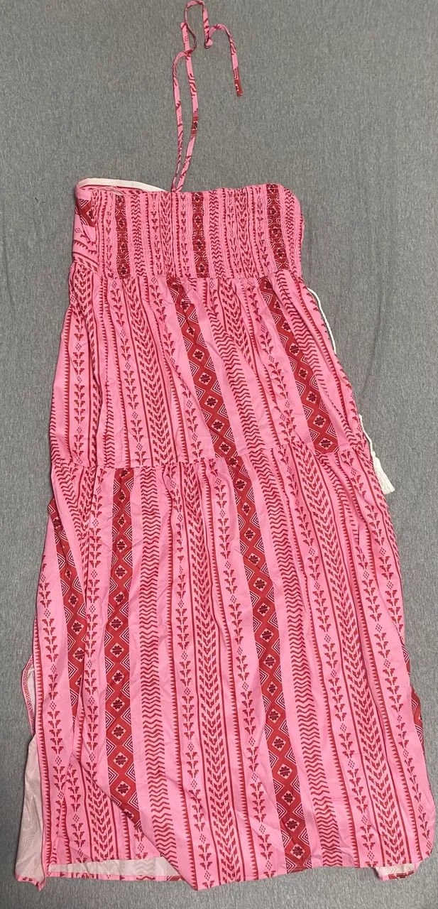Vestido Longo Rosa Estampado Shein G - Foto 2