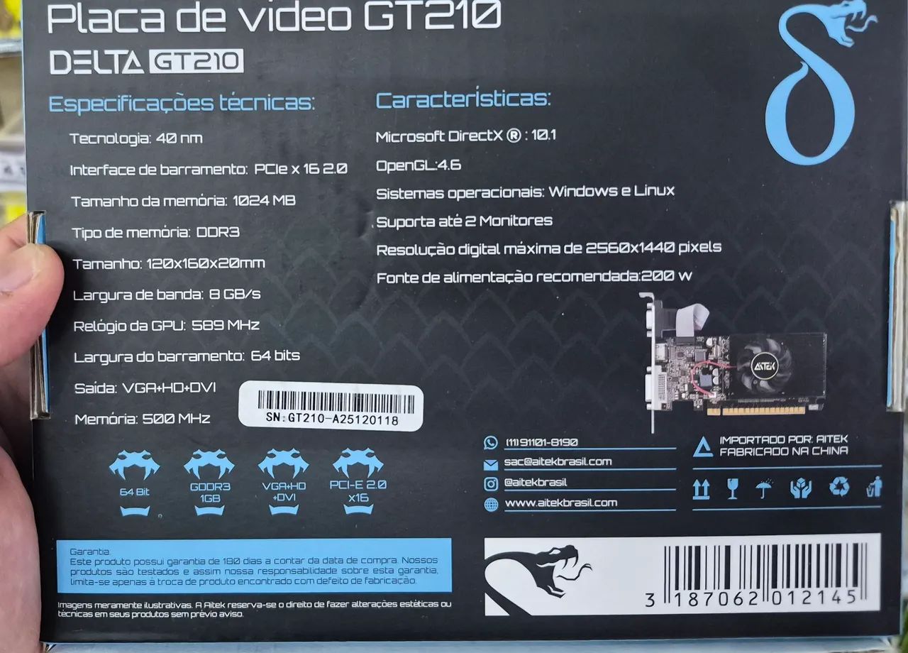 PLACA DE VIDEO P/COMPUTADOR REF: DELTA-GT210 - Foto 2