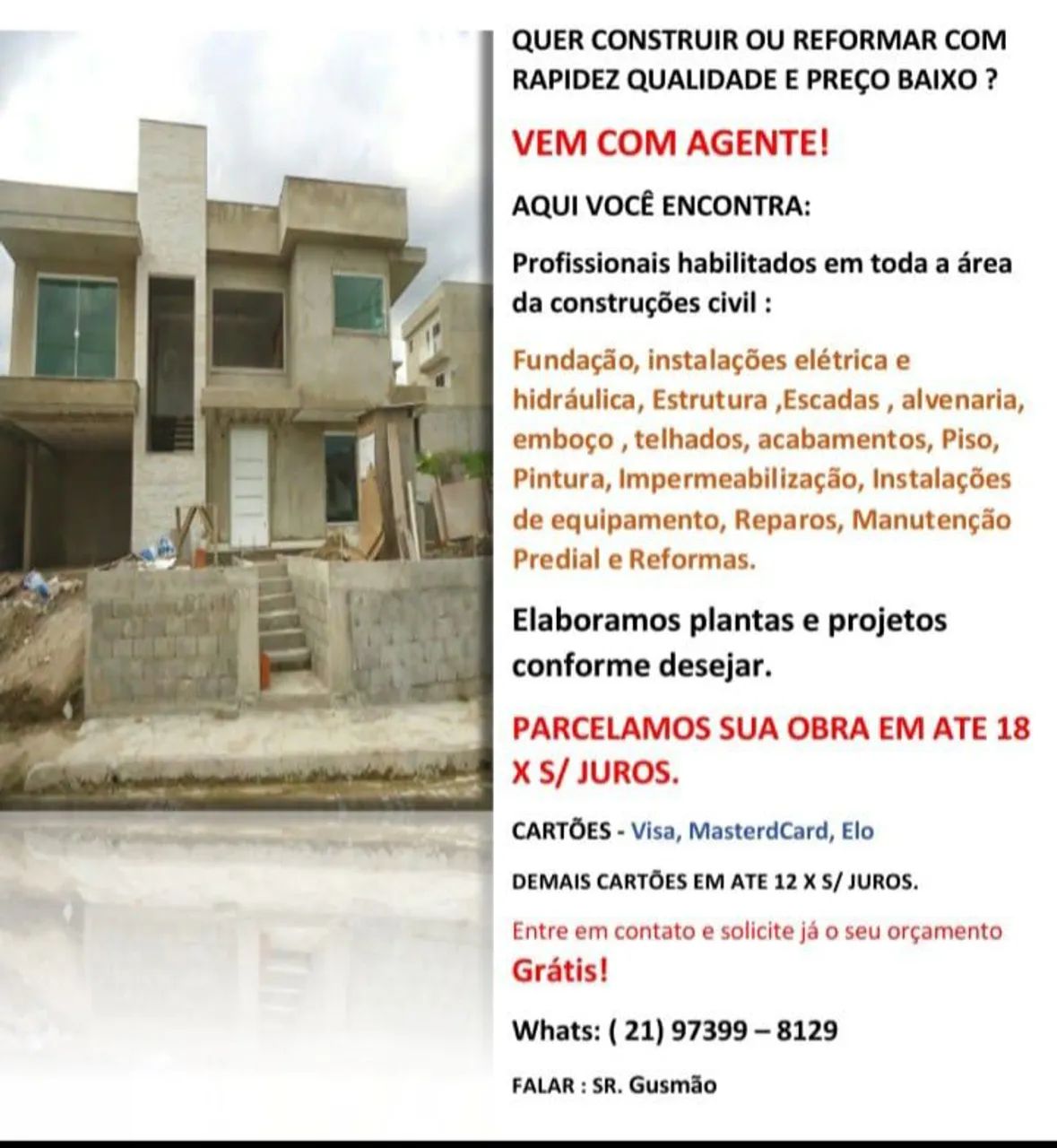 PEDREIRO & ELETRICISTA