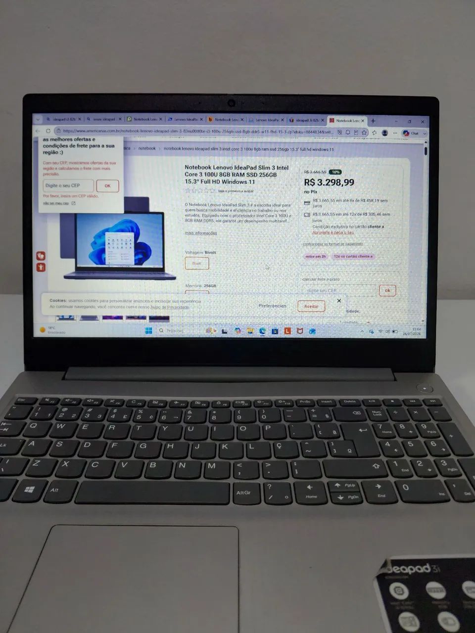Notebook ideapad Core i310110U 8GB RAM 256SSD Dolby - Foto 5