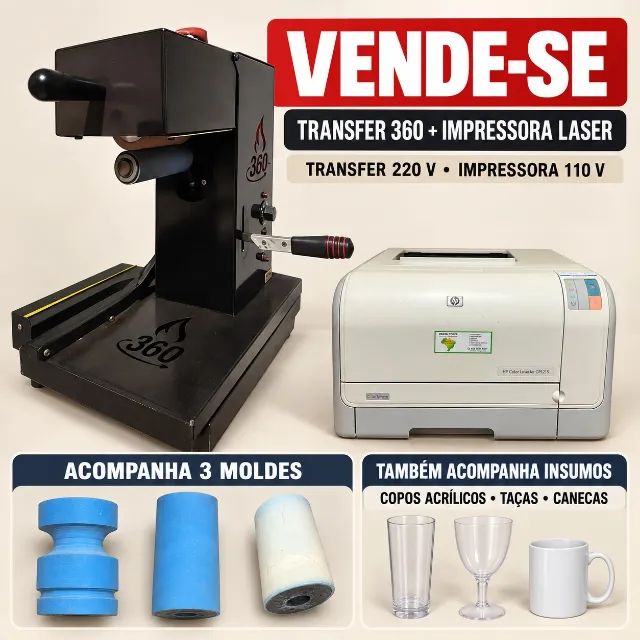 Kit Transfer Giro 360 + Impressora Laser + Insumos