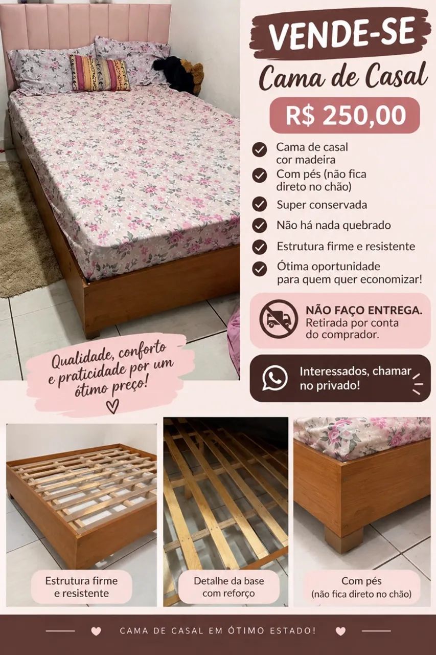 Cama casal com colchão 