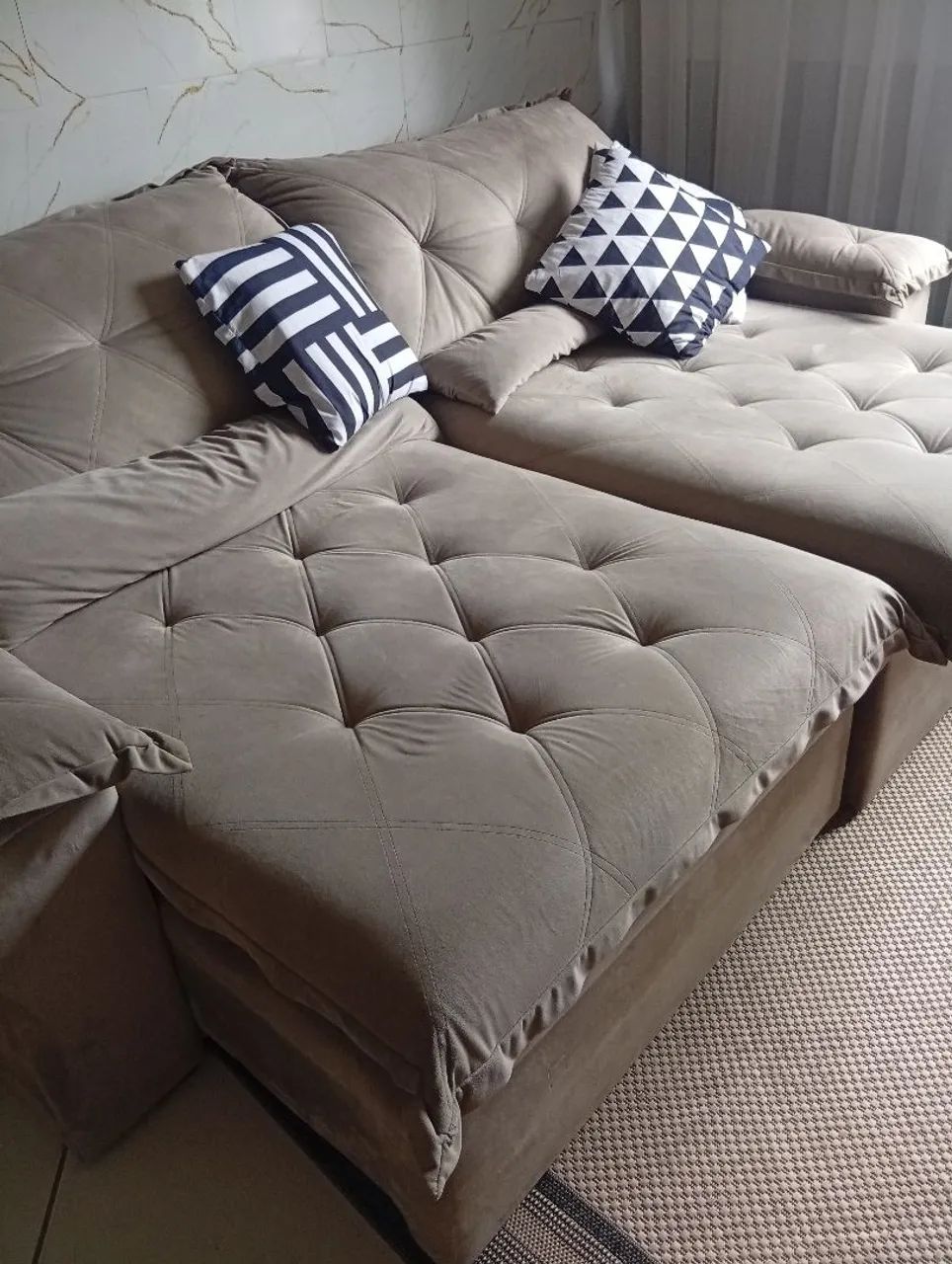 Sofá Retrátil Reclinável Super Pillow 4lugares<br> - Foto 2
