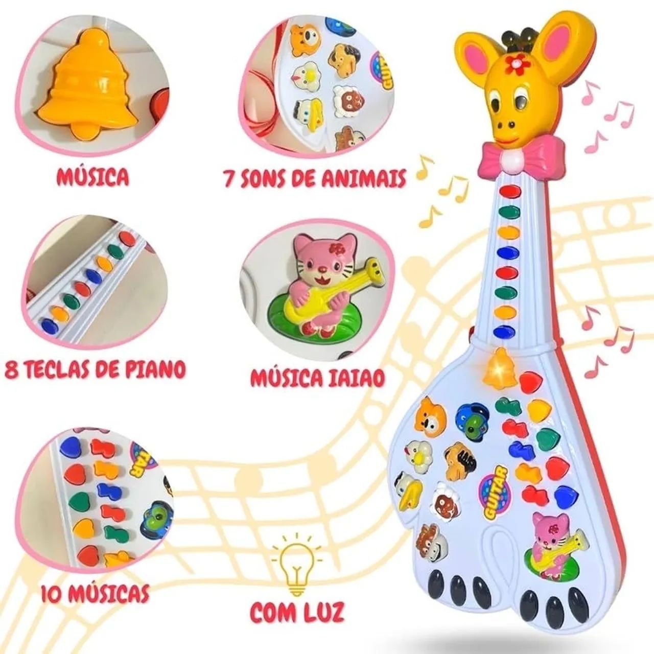 Guitarra Infantil Com Som De Bichos - Foto 2