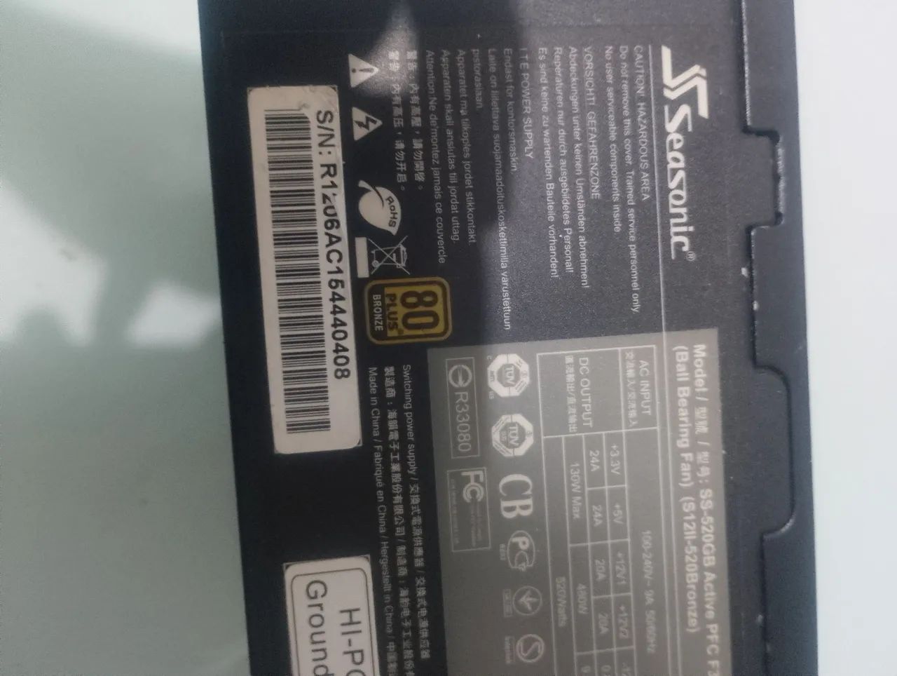 Fonte seasonic 520W REAL Selo 80Plus Bronze  - Foto 3
