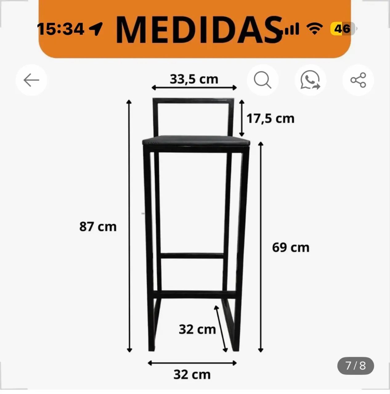 4 cadeiras balcão/ bistrô de metalon - Foto 3
