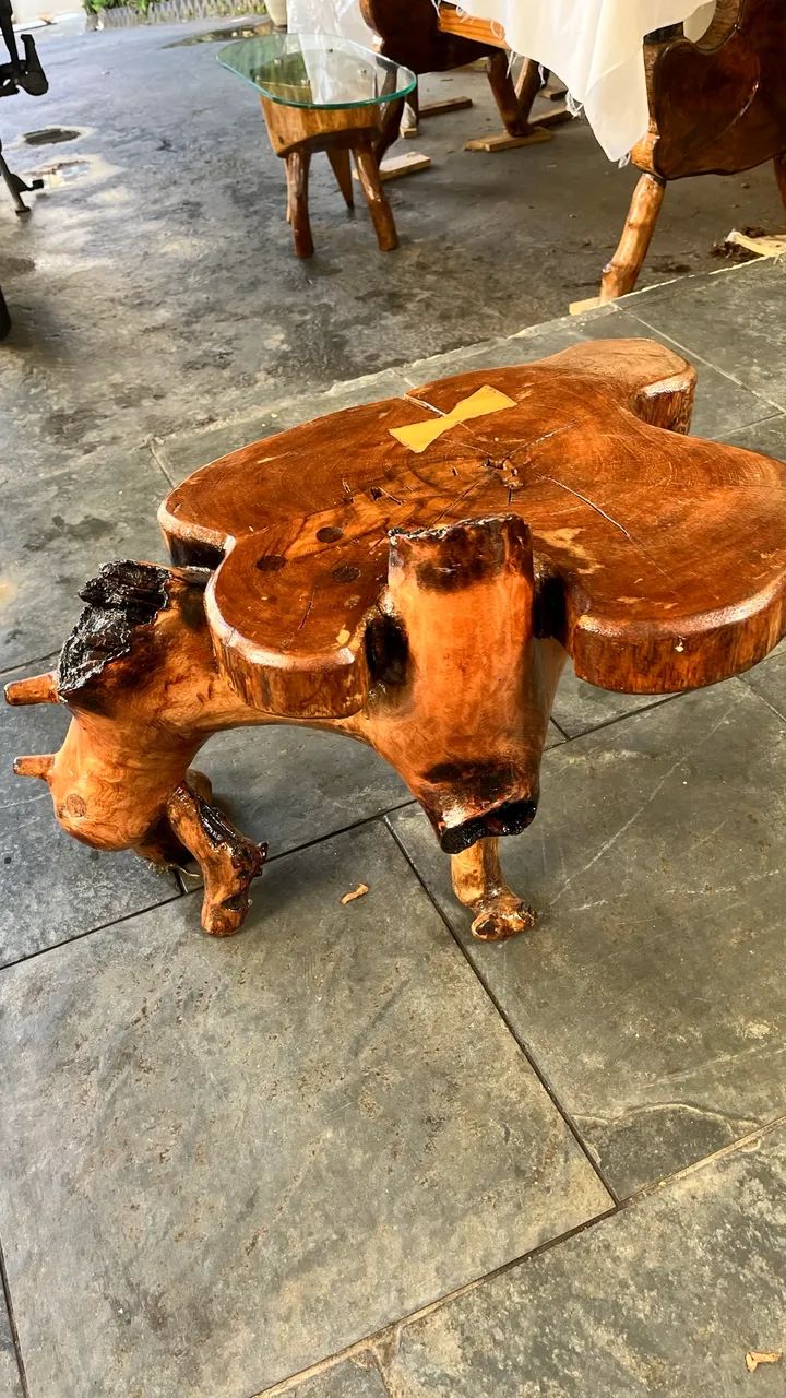 Mesa de Centro Madeira Recuperada Rústica Artesanal - Foto 2