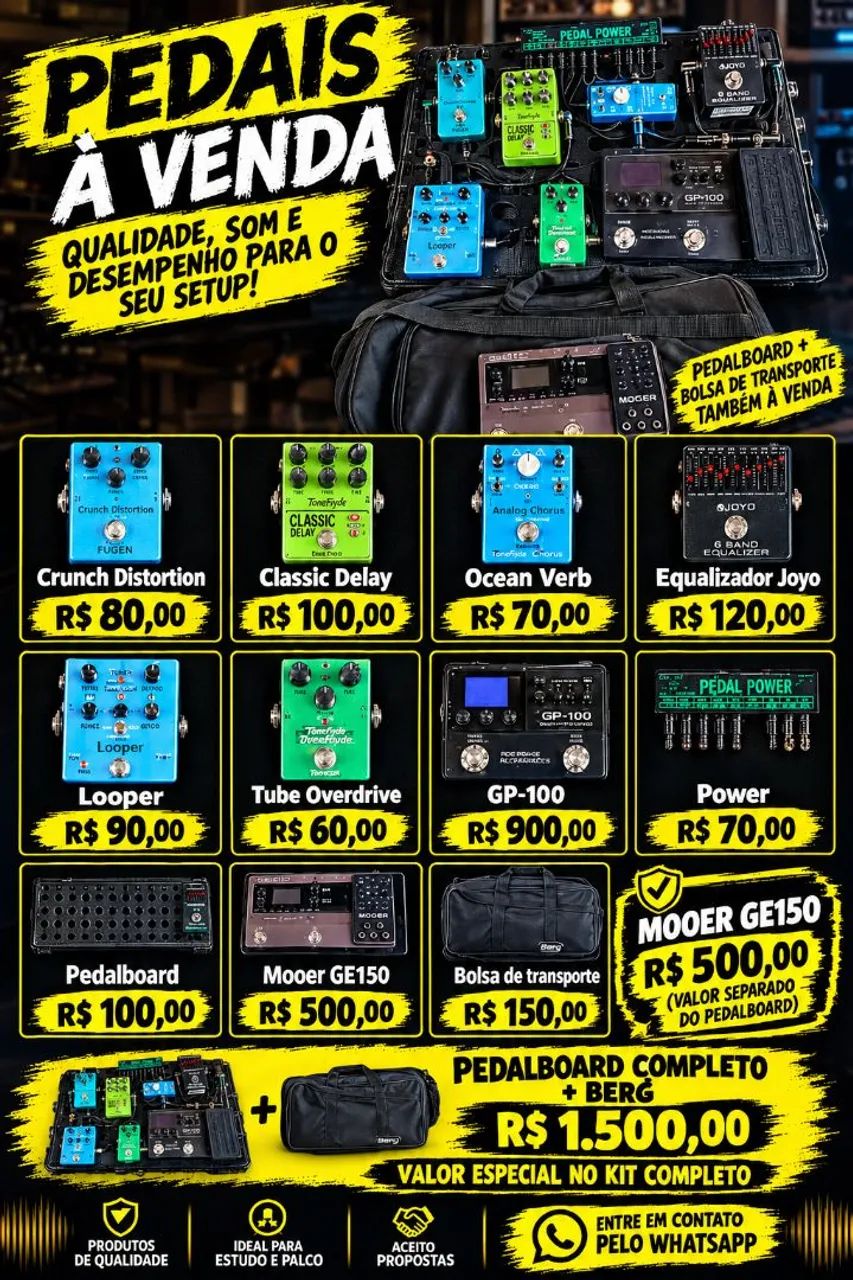 Pedais para para guitarra 