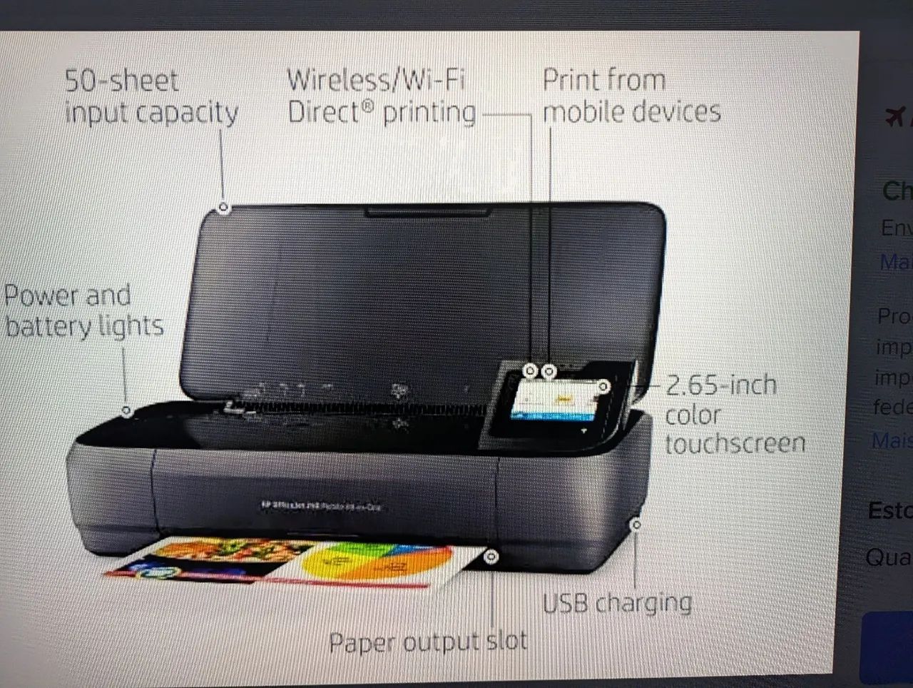 Vendo impressora HP office jet 250 mobile ALL_in_one
