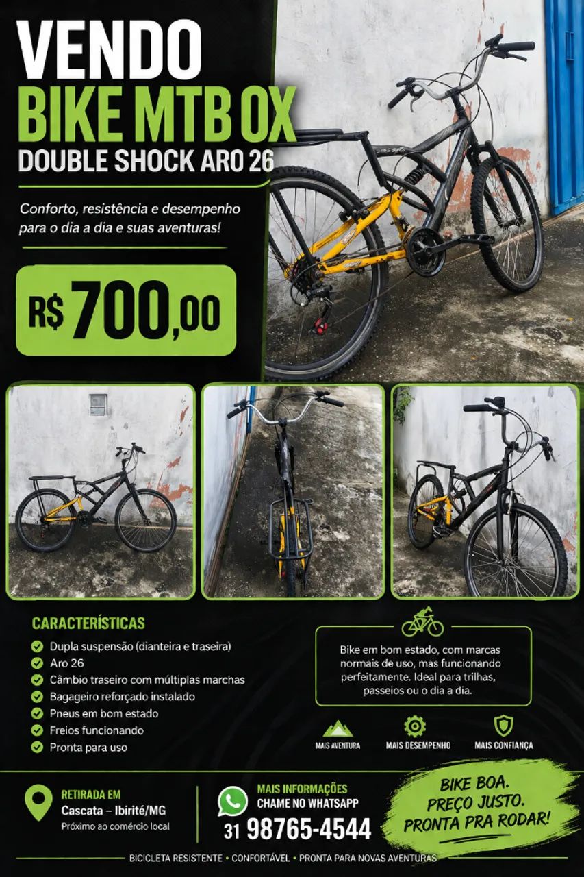Bike MTB aro 26 Double Shock da marca OX