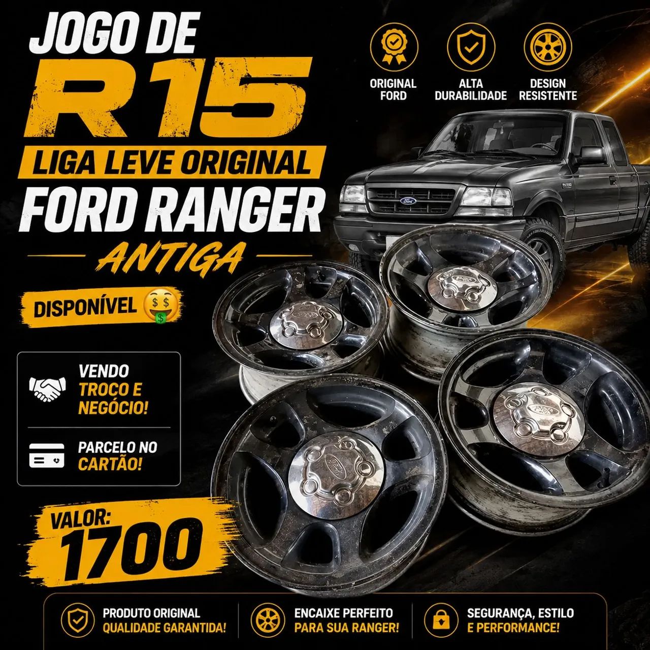 2 jogos de roda da Ford ranger 