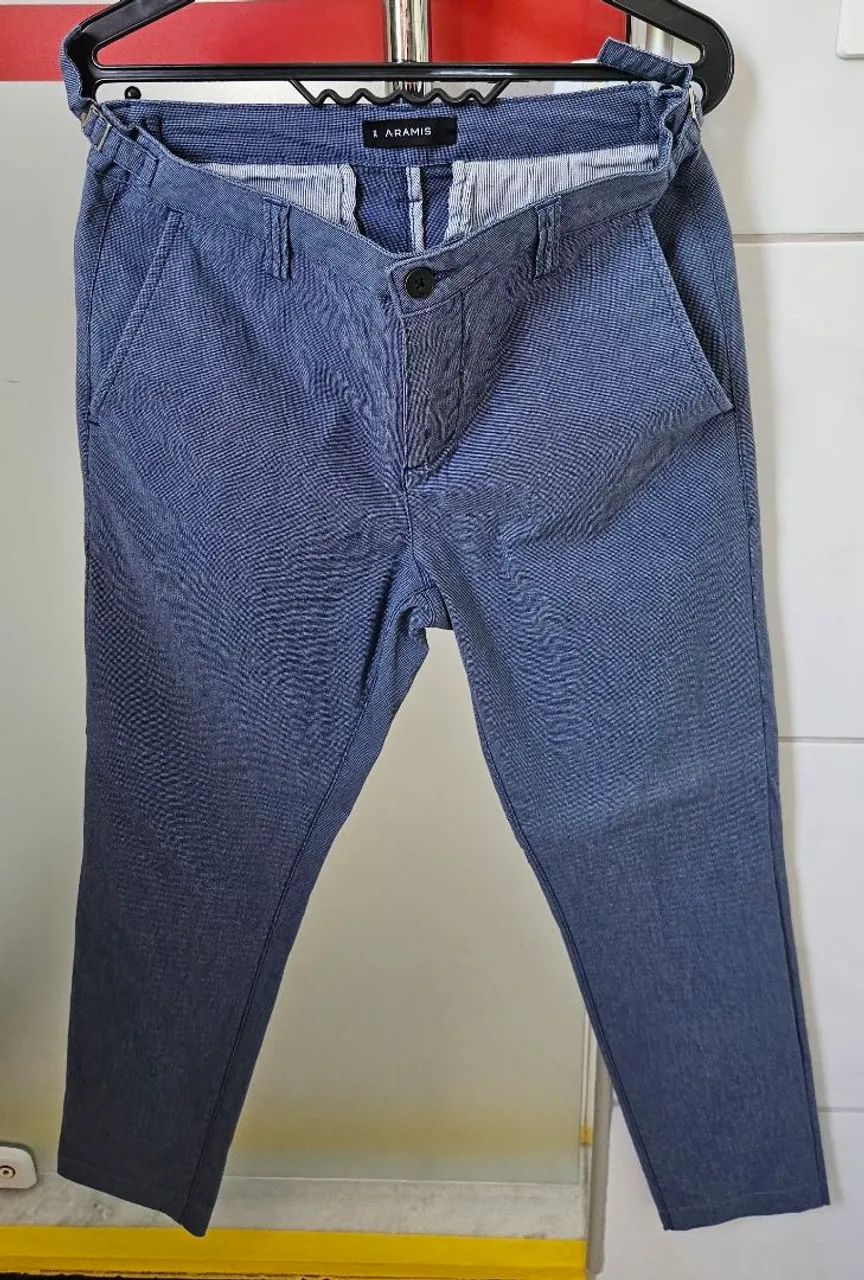 [ARAMIS] Calça chino alfaiataria azul slim