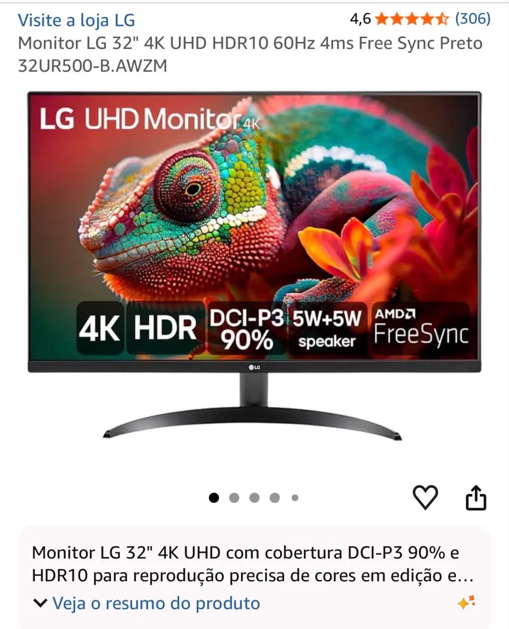 Monitor LG 4K 32 polegadas  - Foto 3