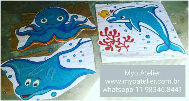 Golfinho para Piscina, fundo de piscina, piscina, polvo, raia, mosaico, desenho piscina - Foto 2