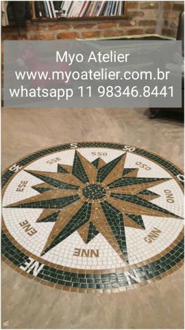 Carpet mosaic, tapete mosaico, mandala, rosa dos ventos, piso mosaico - Foto 2