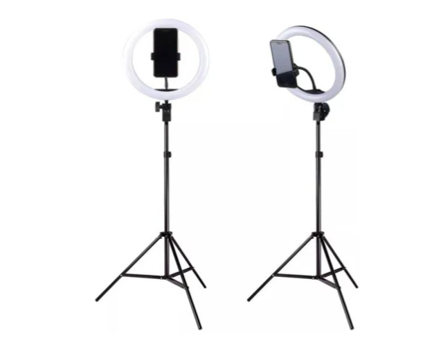 Ring Light Iluminador Portátil 26cm C/ Tripé 2metros E Sup Cel - Foto 3