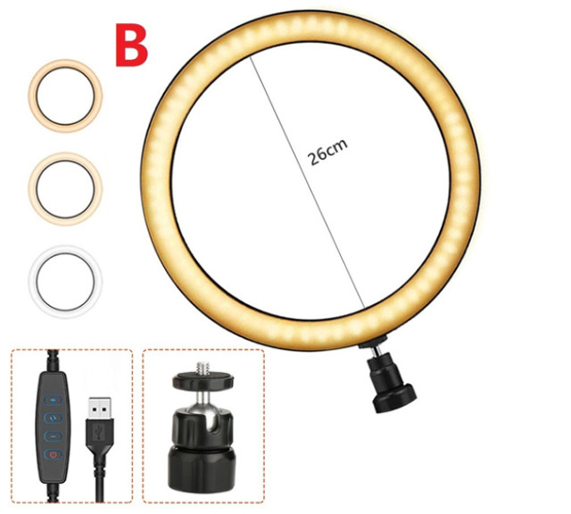 Ring Light Iluminador Portátil 26cm C/ Tripé 2metros E Sup Cel - Foto 5
