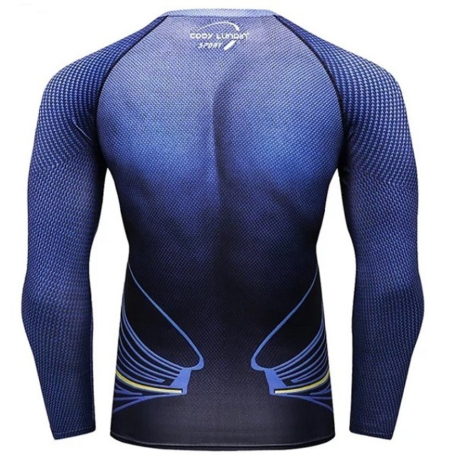 Camisa de Compressão Superman Liga da Justiça Manga Longa Rashguard Elastano - Foto 3