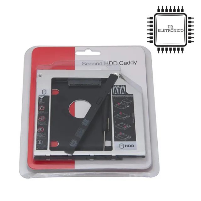 Adaptador Caddy Dvd Para Segundo HD Ou Ssd 2.5 Sata 12.7mm - Foto 2