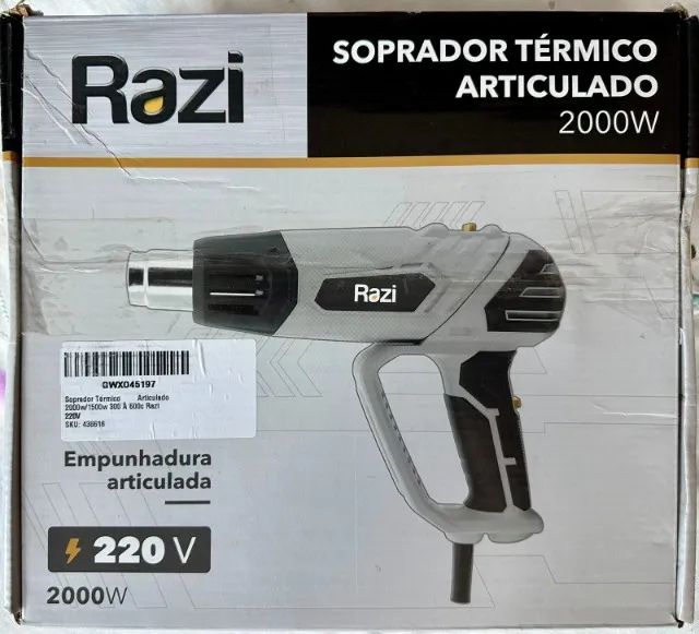 Soprador Térmico Articulado 2x1 Profissional Razi 2000w 300 À 600