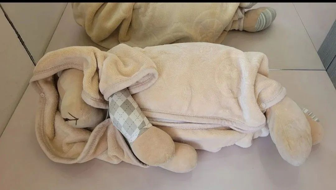 Manta / Saco de dormir para Bebê em Plush Bege - Foto 4