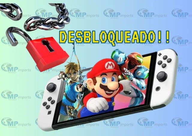 Loja MP Imports: Nintendo Switch Oled Desbloqueado Cartão Sd 256gb + 64gb  - Novo!! NFe!! - Foto 2