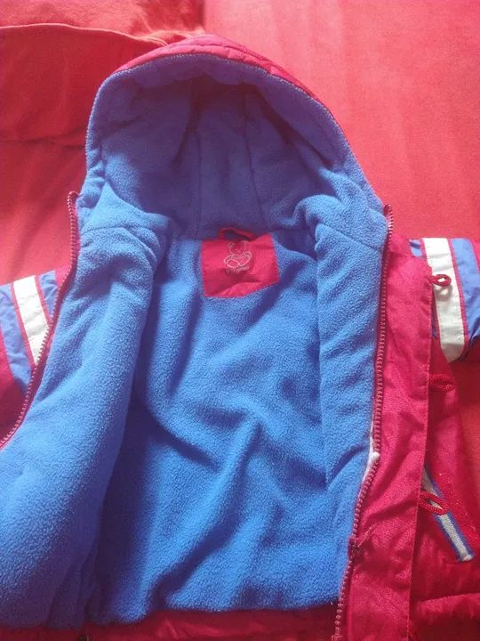 Casaco de inverno infantil - Vermelho e azul