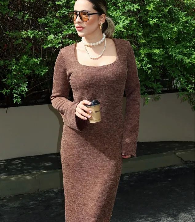 Vestido cinza com mangas compridas - Foto 2