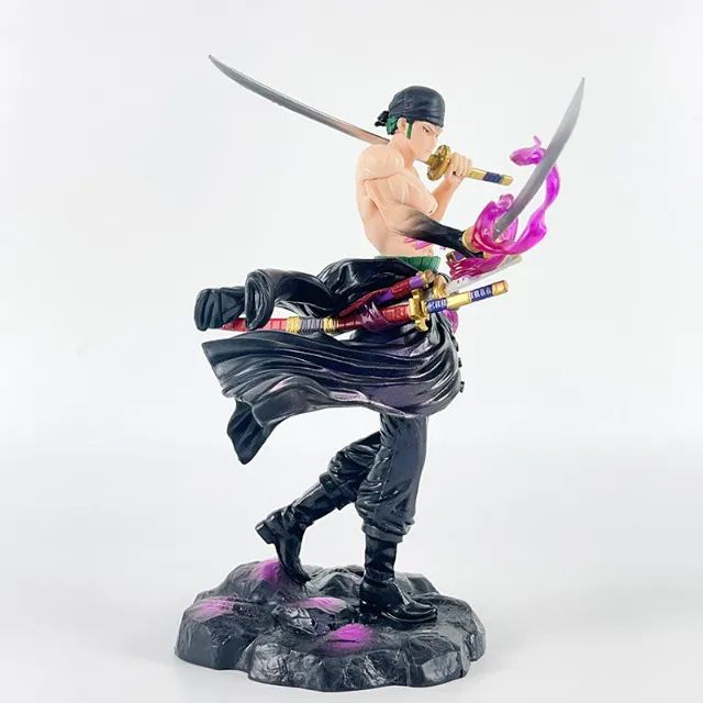 Action Figure Roronoa Zoro com Espadas - One Piece - Boneco com Bandana - Figura de Ação - Foto 3