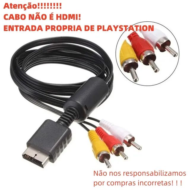 Cabo AV RCA 1,5m para PlayStation PS1 PS2 PS3 Áudio e Vídeo - Foto 2