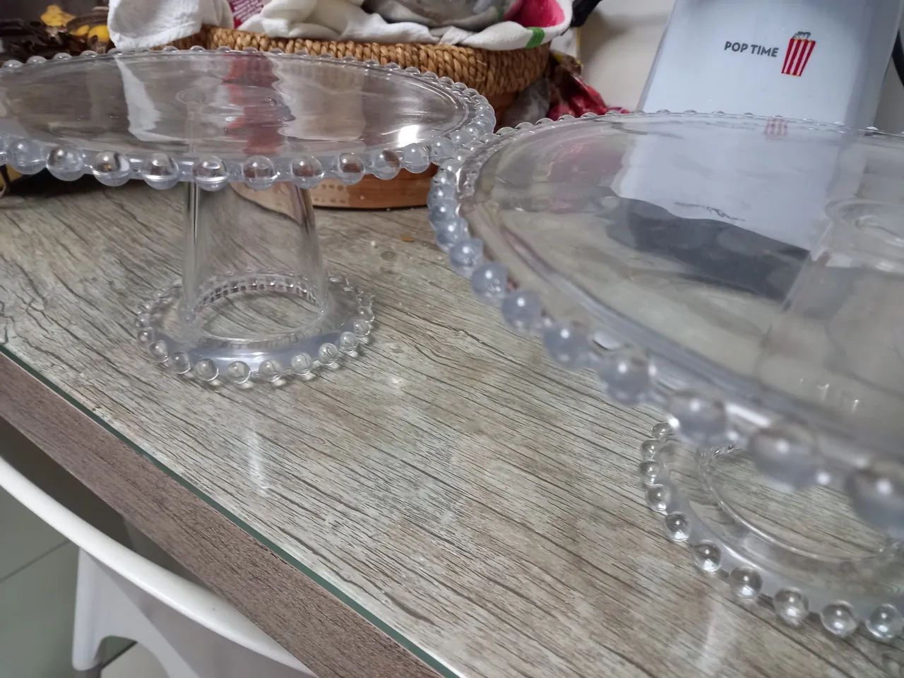 2 Suportes de Bolo de Vidro VALOR 80 NAO FAÇO ENTREGA - Foto 2