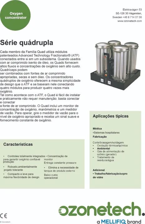 Gerador de Ozônio Mellifiq - Série Quádrupla | Alta Vazão | Aplicação Médica e Ambiental - Foto 2