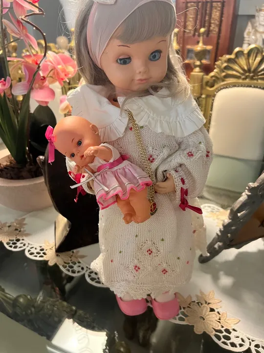 Boneca antiga mãezinha estrela