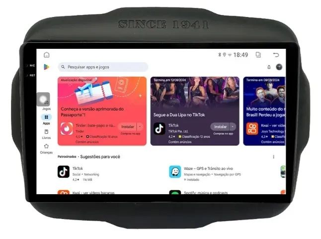 Central Multimídia Aikon 9 polegadas Android Full 4G Wifi LTE Jeep Renegade e Compass - Foto 5