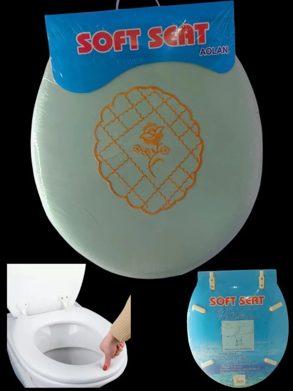 tampa assento para vaso sanitario, ref cd-125 soft seat aolan-verde bebe