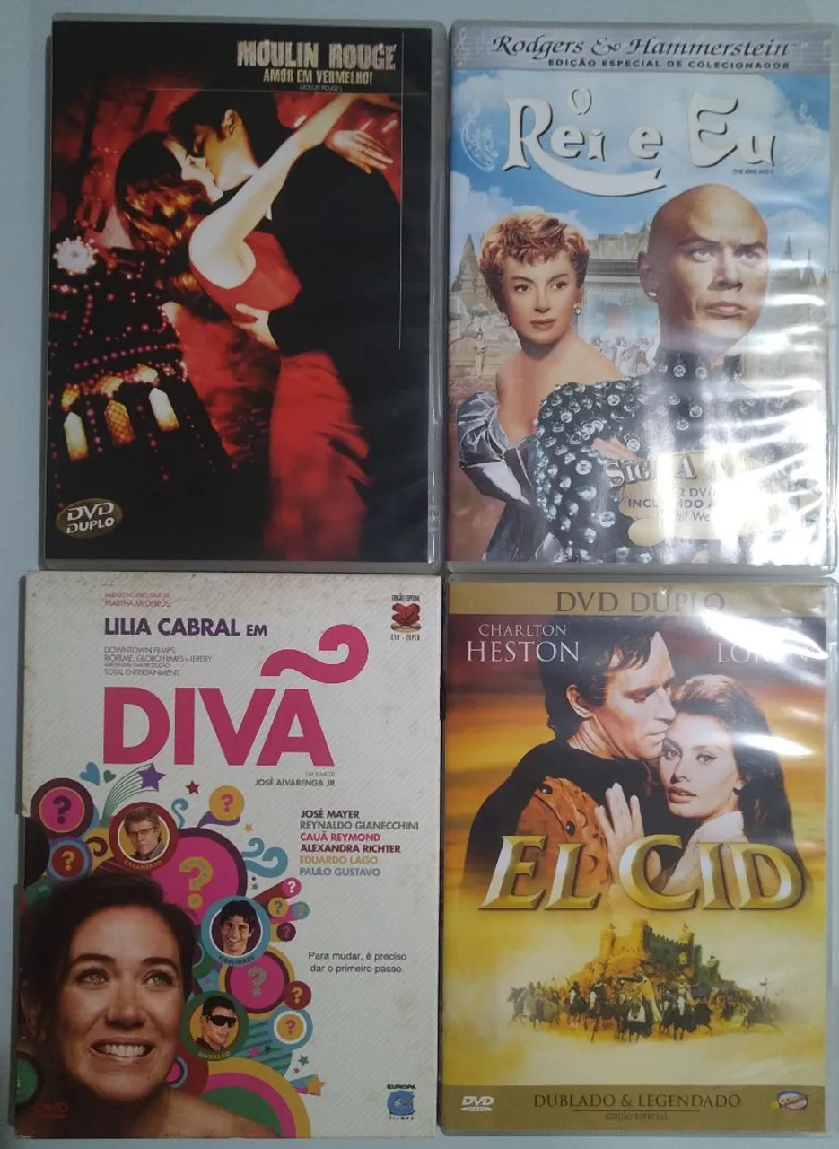 Lote com 20 Dvds de filmes diversos por R$4 cada.