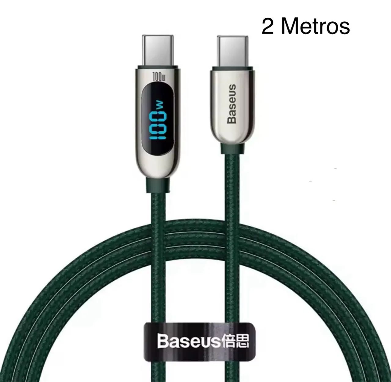 Cabo Baseus display Rápido 2 Metros Usb-C 