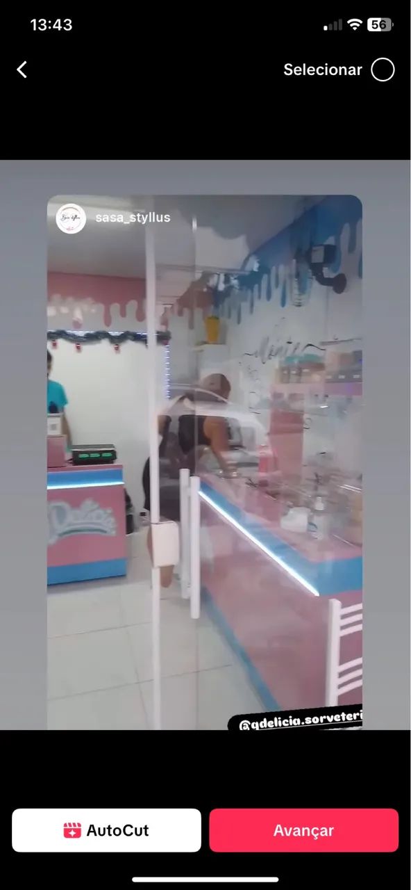 Balcão de sorvete Selv service 